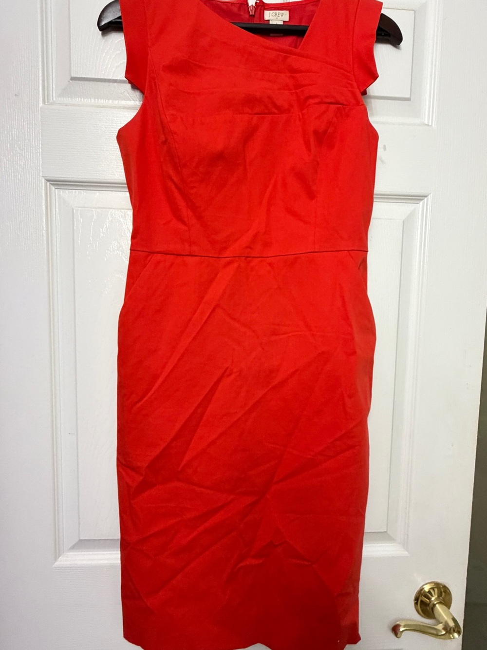 J. Crew Vibrant Red Midi Sheath Dress
